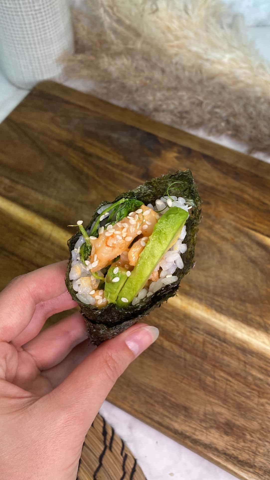 Spicy Shrimp Sushi Cone