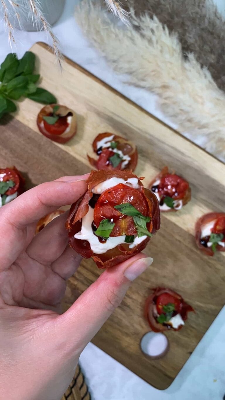 Prosciutto Cups with Burrata Appetizer