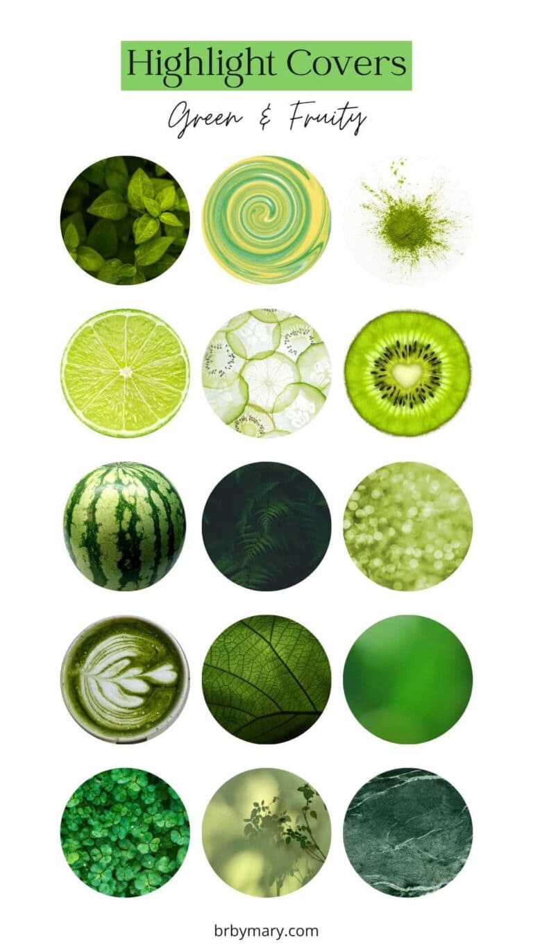 Green Highlight Covers For Instagram Stories (Fruit, leaves and ,More)