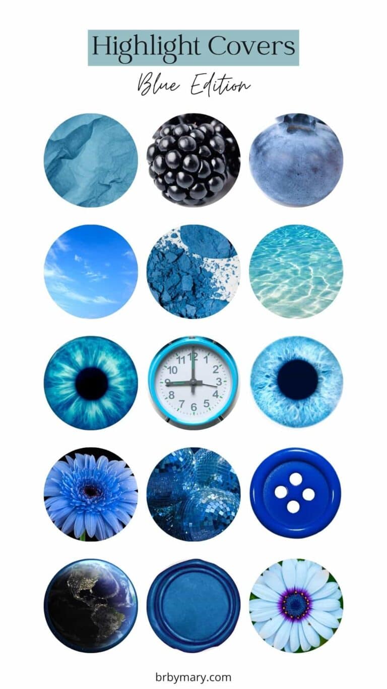 Free Blue Highlight Covers For Instagram Stories