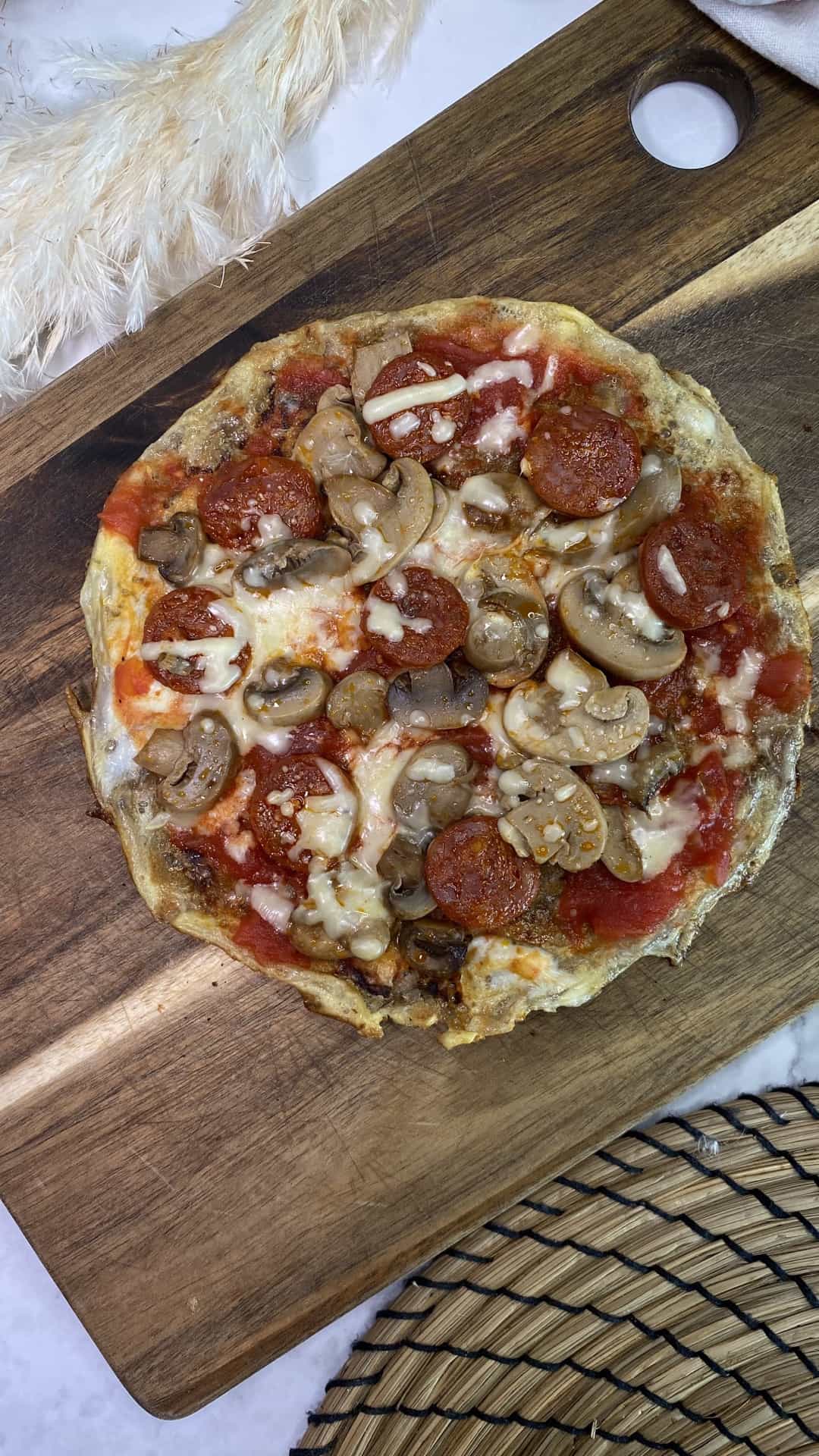 Rice Paper Pepperoni Pizza