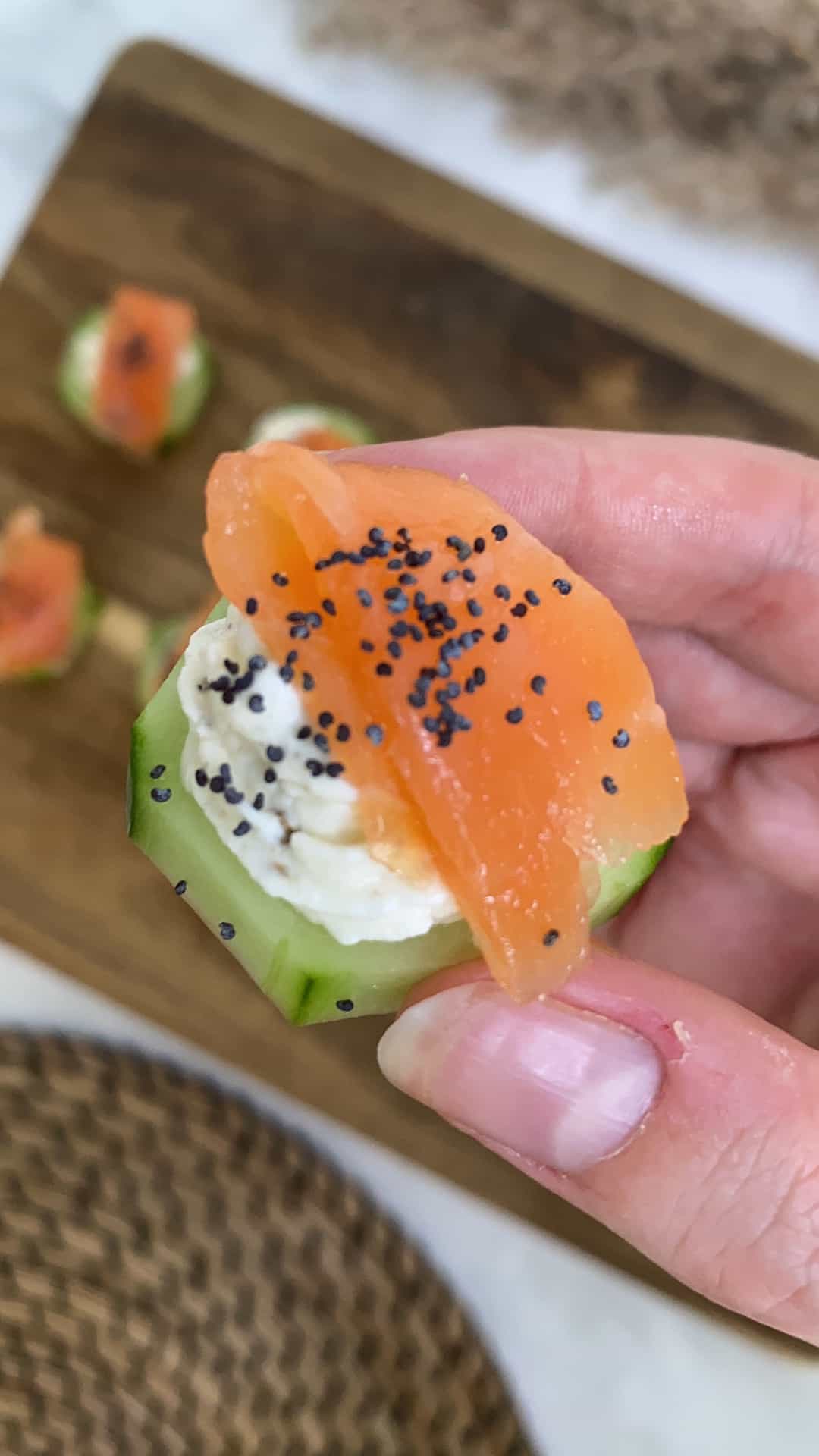 Salmon Cream Cheese Cucumber Bites