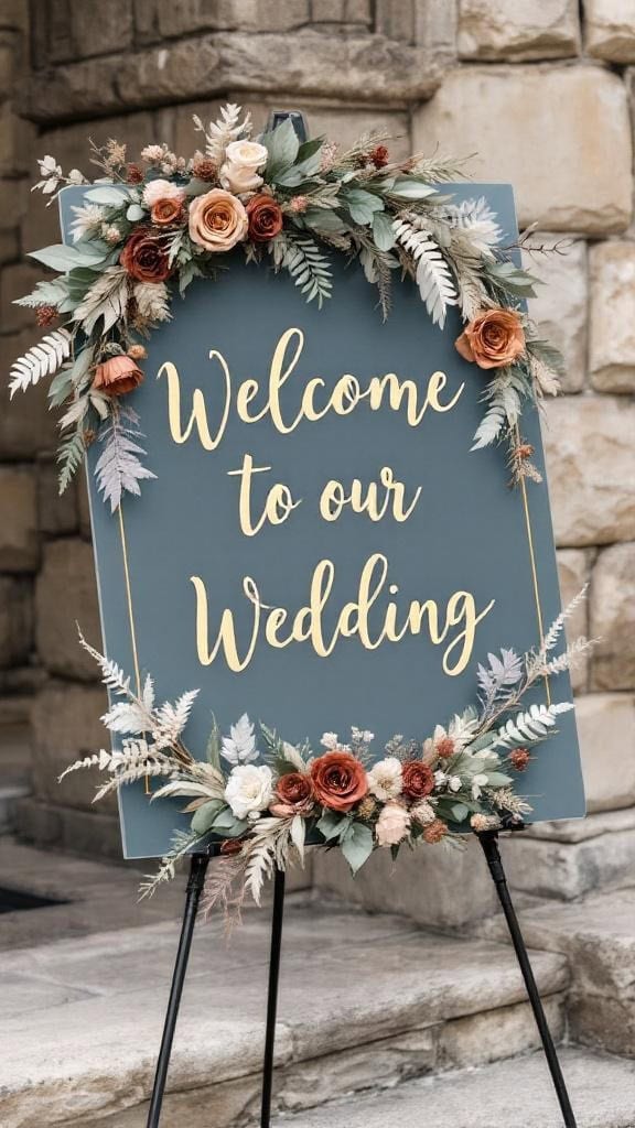 14 Stunning Dusty Blue and Russet Orange Fall Wedding Decor Ideas