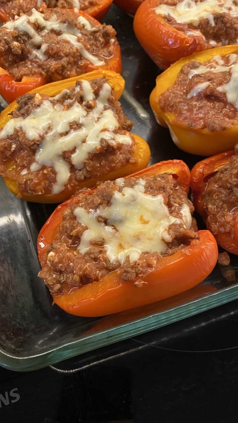 Quinoa And Beef Stuffed Peppers With cottage Cheese