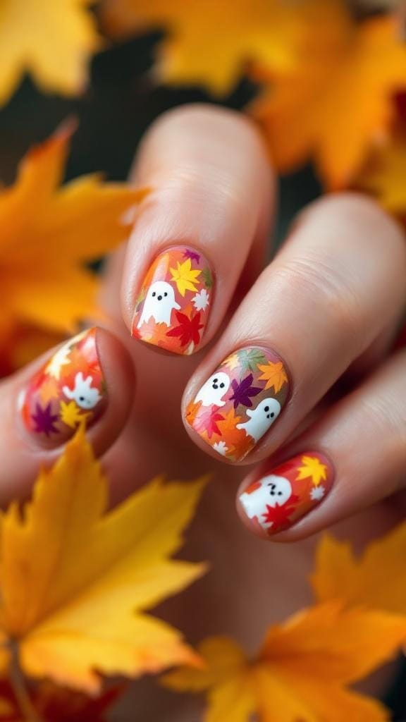 10 Fall Nail Ideas With Ghosts