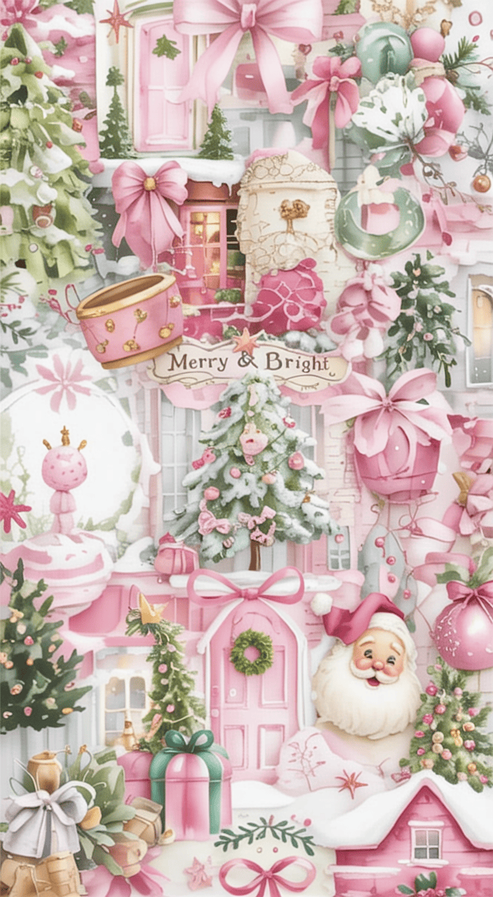 15+ Pink Christmas Phone Wallpapers