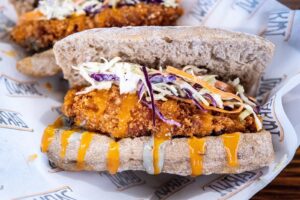 Crispy Buffalo Chicken Baguette Sandwich