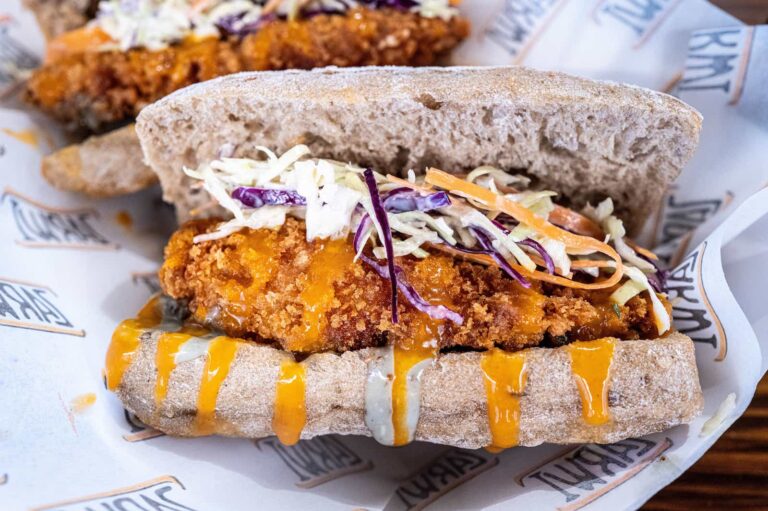 Crispy Buffalo Chicken Baguette Sandwich